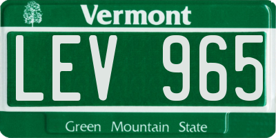 VT license plate LEV965