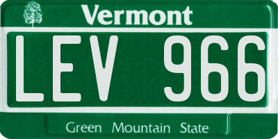 VT license plate LEV966