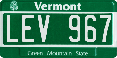 VT license plate LEV967