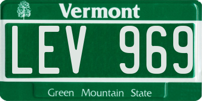 VT license plate LEV969