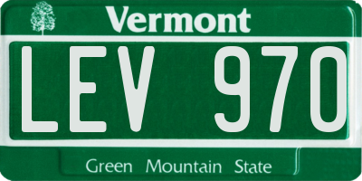 VT license plate LEV970