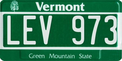 VT license plate LEV973