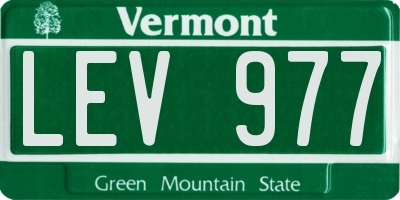 VT license plate LEV977