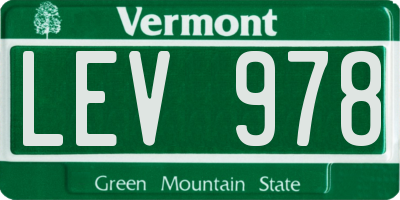 VT license plate LEV978