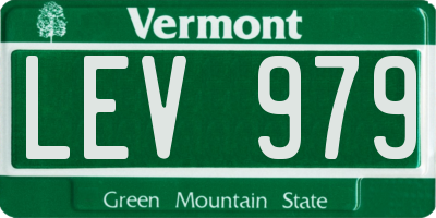 VT license plate LEV979