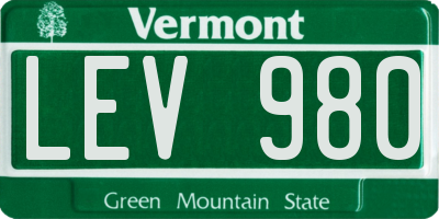 VT license plate LEV980