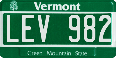 VT license plate LEV982