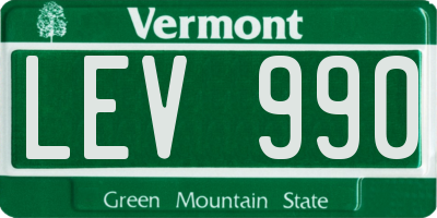 VT license plate LEV990