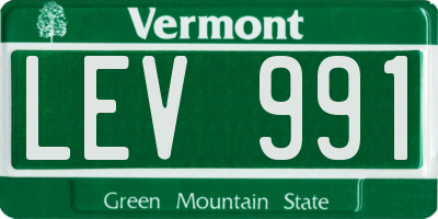 VT license plate LEV991