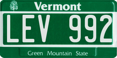 VT license plate LEV992