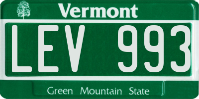 VT license plate LEV993