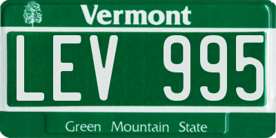 VT license plate LEV995