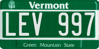 VT license plate LEV997