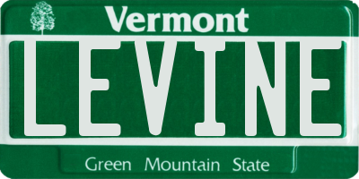 VT license plate LEVINE