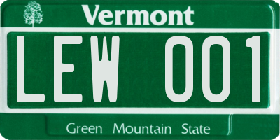 VT license plate LEW001
