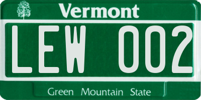 VT license plate LEW002