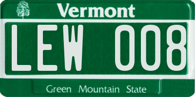 VT license plate LEW008