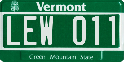 VT license plate LEW011