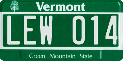 VT license plate LEW014