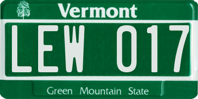 VT license plate LEW017