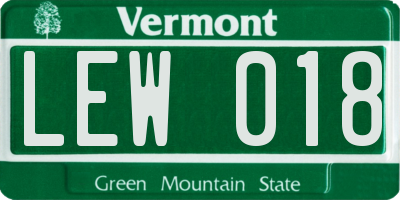 VT license plate LEW018