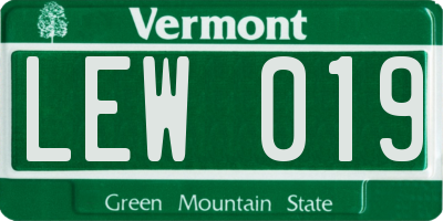 VT license plate LEW019