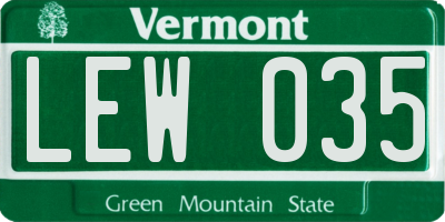 VT license plate LEW035