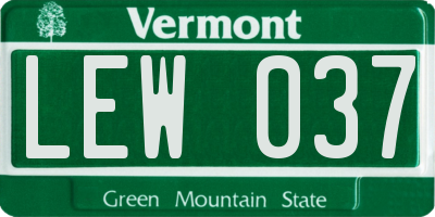 VT license plate LEW037