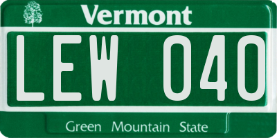 VT license plate LEW040