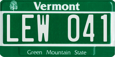 VT license plate LEW041