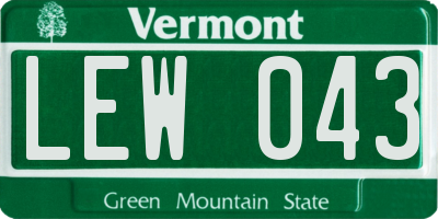 VT license plate LEW043