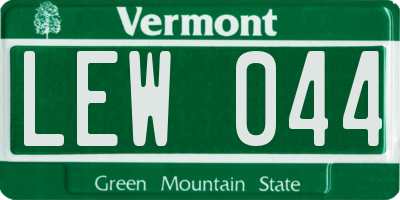 VT license plate LEW044