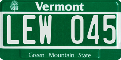 VT license plate LEW045