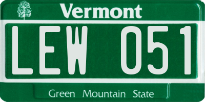 VT license plate LEW051