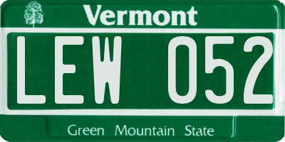 VT license plate LEW052