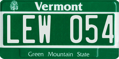 VT license plate LEW054