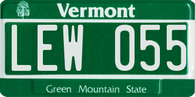 VT license plate LEW055