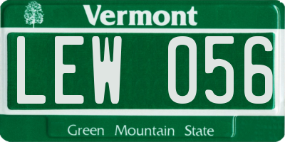 VT license plate LEW056
