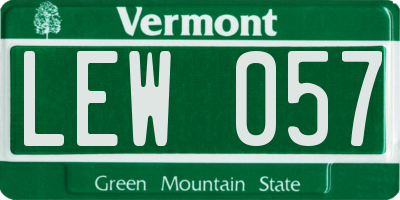 VT license plate LEW057