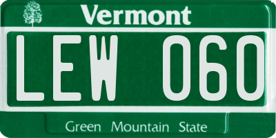 VT license plate LEW060