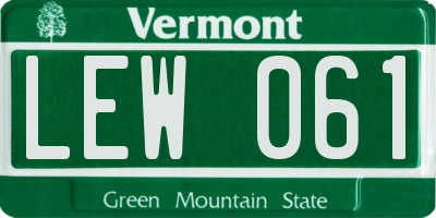 VT license plate LEW061