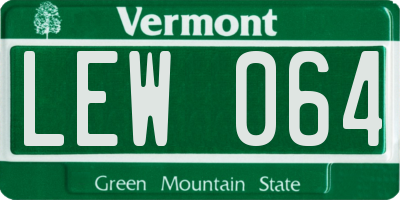 VT license plate LEW064