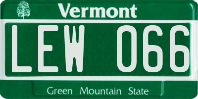 VT license plate LEW066