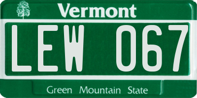 VT license plate LEW067