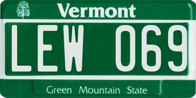 VT license plate LEW069