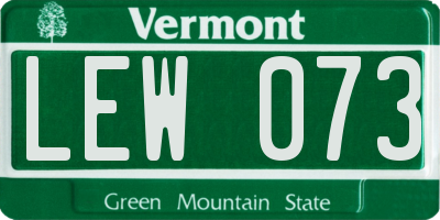 VT license plate LEW073