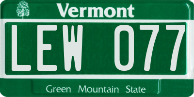 VT license plate LEW077