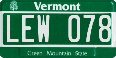VT license plate LEW078