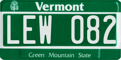 VT license plate LEW082