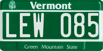 VT license plate LEW085